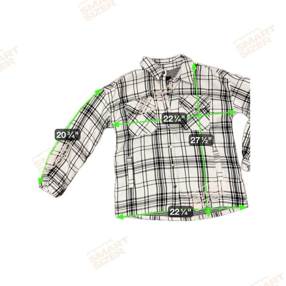 Velvet Heart Flannel Jacket Women’s Medium White Black Plaid Academia Heavy - Picture 13 of 14